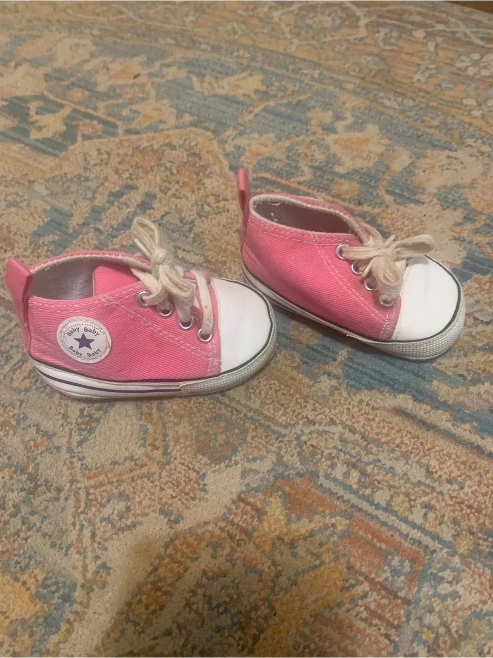 Baby Pink Canvas Sneakers - Casual Lace-Up Shoes